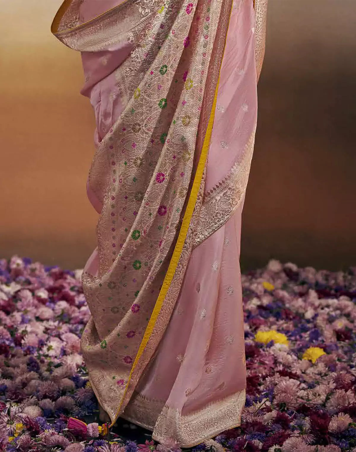 Soft Banarasi Dola Silk Light Pink Designer Saree