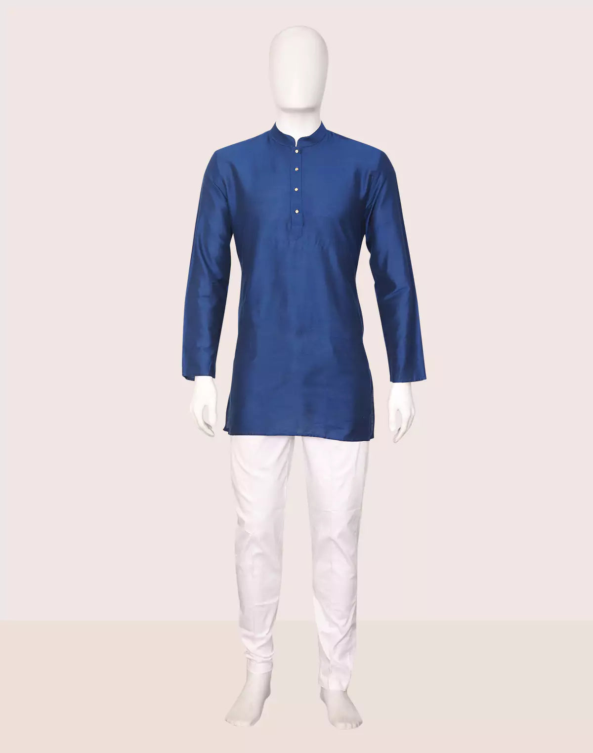 Raw Silk Plain Blue Men&