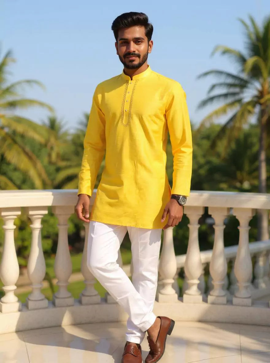 Lemon Raw Silk Plain Men&