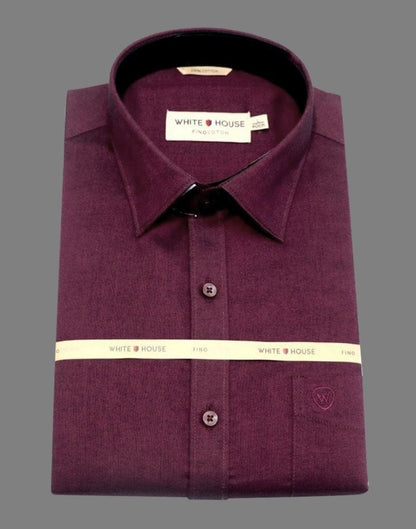 Dark Pink Colour Plain Pure Cotton Shirt