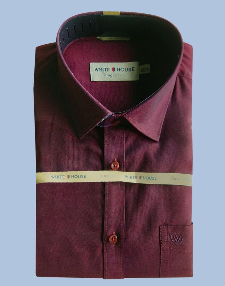 Maroon Colour Plain Pure Cotton Shirt