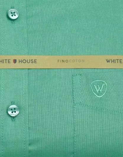 Rama Green Colour Plain Pure Cotton Shirt