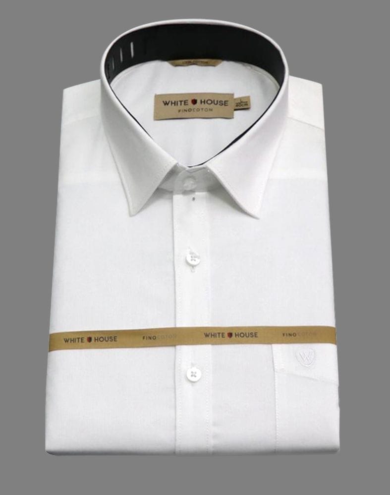 White Colour Plain Pure Cotton Shirt