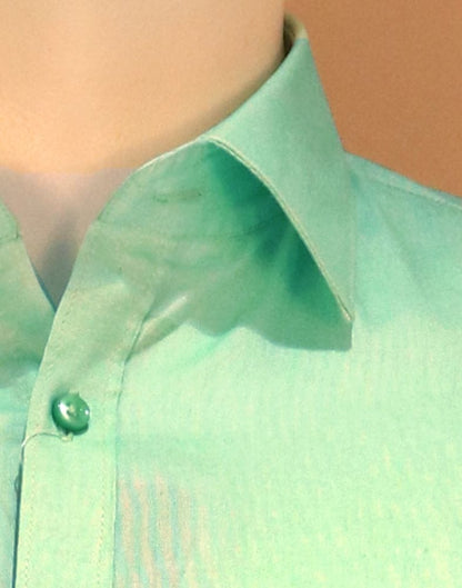 Light Green Colour Plain Pure Cotton Shirt