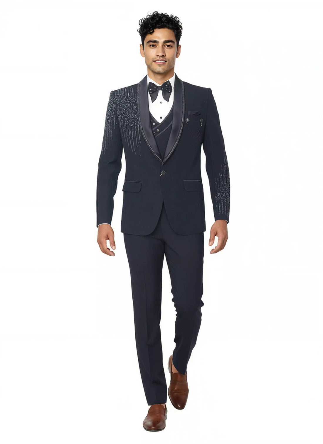 Polynosic Beads work 5 Pc Tuxido Designer Suit