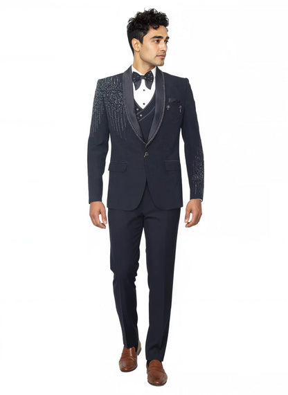 Polynosic Beads work 5 Pc Tuxido Designer Suit