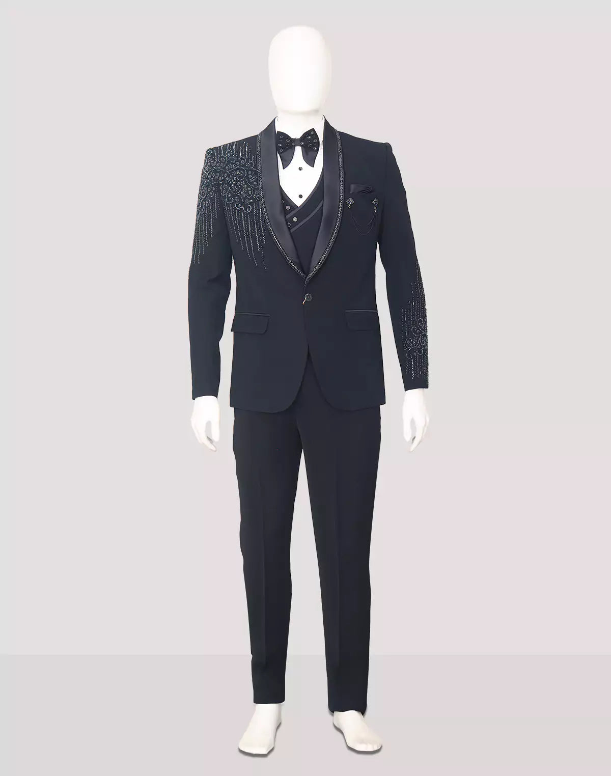 Polynosic Beads work 5 Pc Tuxido Designer Suit