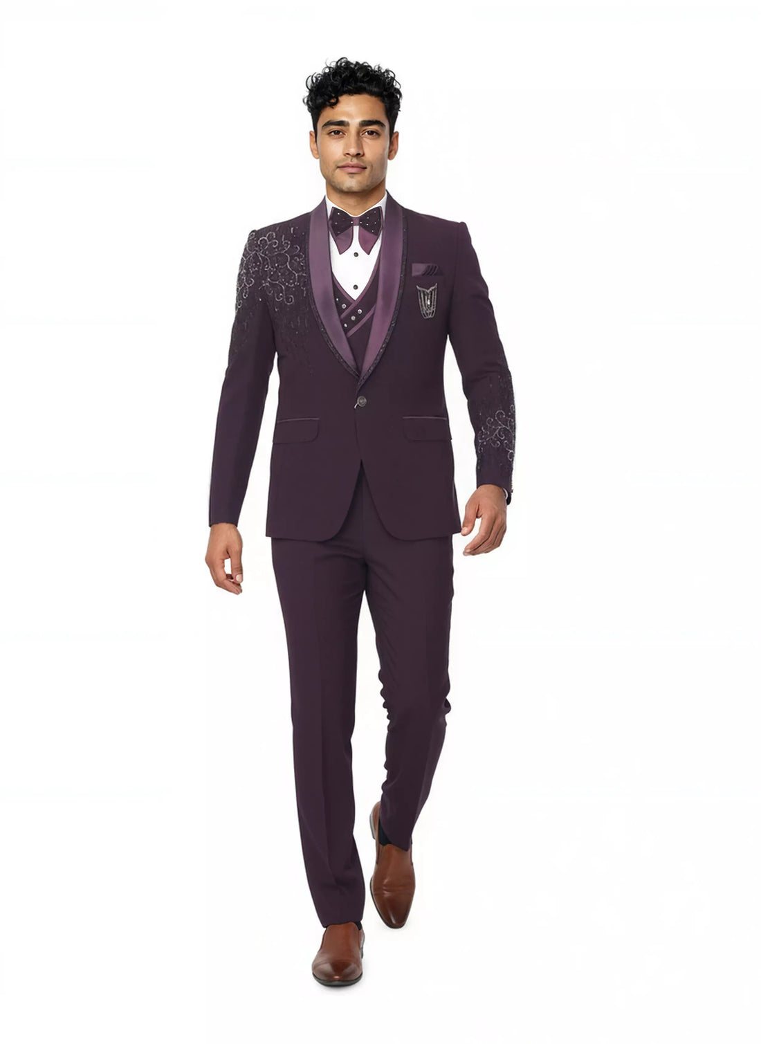Polynosic Beads work 5 Pc Tuxido Designer Suit