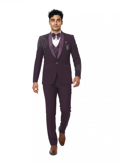Polynosic Beads work 5 Pc Tuxido Designer Suit