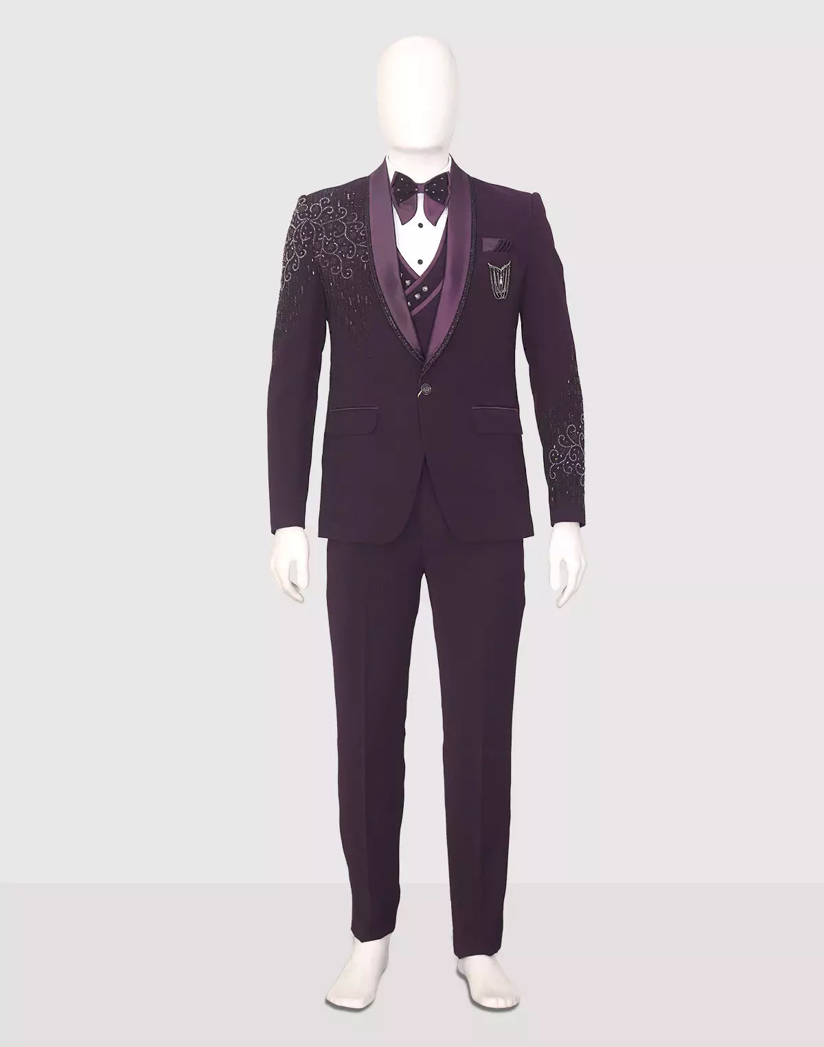 Polynosic Beads work 5 Pc Tuxido Designer Suit