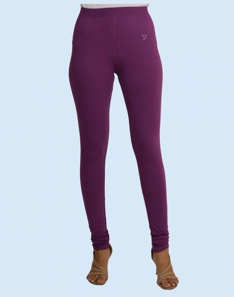 Twin Birds Vapour Violet Cotton Lycra Pencil Cut Women Legging