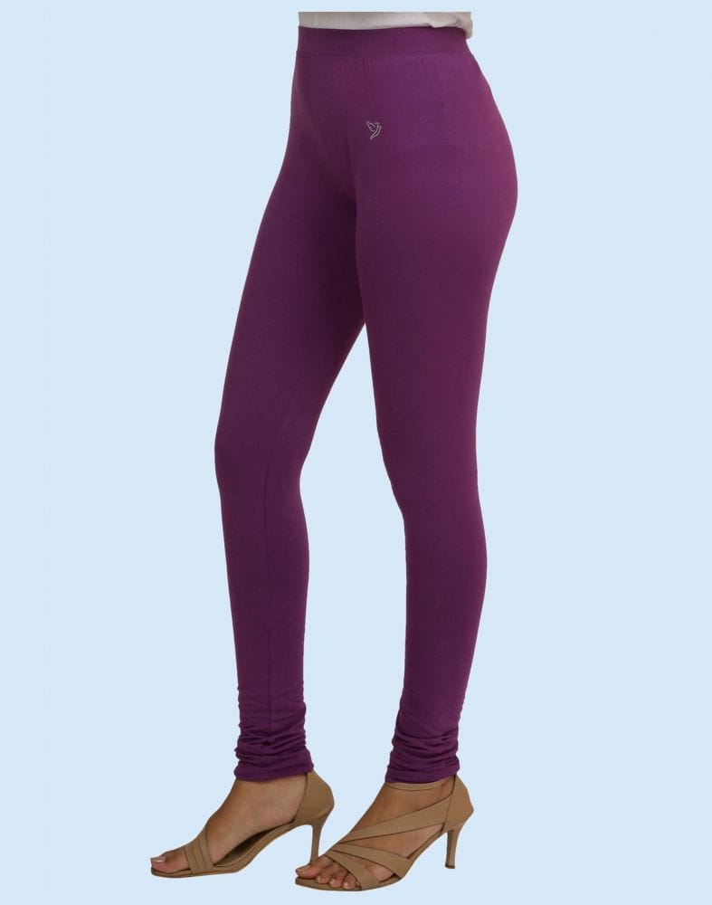 Twin Birds Vapour Violet Cotton Lycra Pencil Cut Women Legging