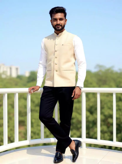 Pista Colour Textured Polynsic Waistcoat
