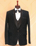 Brilliant Black Designer Embellished Suit Set