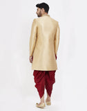 Gold Jacquard Self Design Wedding Sherwani