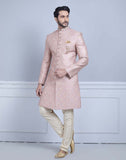 Light Pink Premium Embroidery Work Sherwani For Wedding