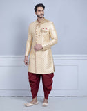 Gold Comfortable And Luxurious Detailing Traditional Sherwani