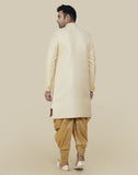 Cream Coloured Self Brocade Indo Open Jacket