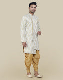 Grey Self Highlighted Design Semi Indo Western Set