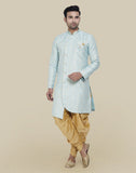 Sky Blue Jacquard Design With Peshawari Semi Indo Western Set