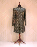 Brown Jacquard Indo Western Set