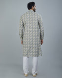 Classy Pista Green Geometric Print Cotton Kurta