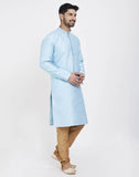 Sky Blue Impressive Thread And Sequence Work Kurtha Pajama