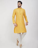 Yellow Thread & Sequence Work Kurtha Pajama Set