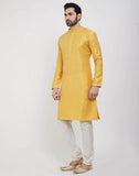 Yellow Thread & Sequence Work Kurtha Pajama Set