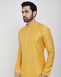 Yellow Thread & Sequence Work Kurtha Pajama Set