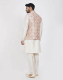 Pink Self Brocade Kurtha Set