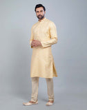 Georgette Yellow Self Design Multicolor Combo Kurta Set