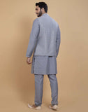 Soft Kurta With Raw Silk Sequence Work Jacket Style