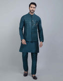 Rama Green Fabulous Sequence Work Kurta Jacket Set