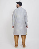 Grey Self Highlighted Brocade Design Kurtha Pajama