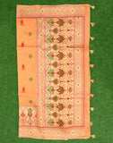 Orange Paisley Weave Chiniya Silk Saree