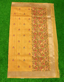 Yellow Floral Butta Weave Saree